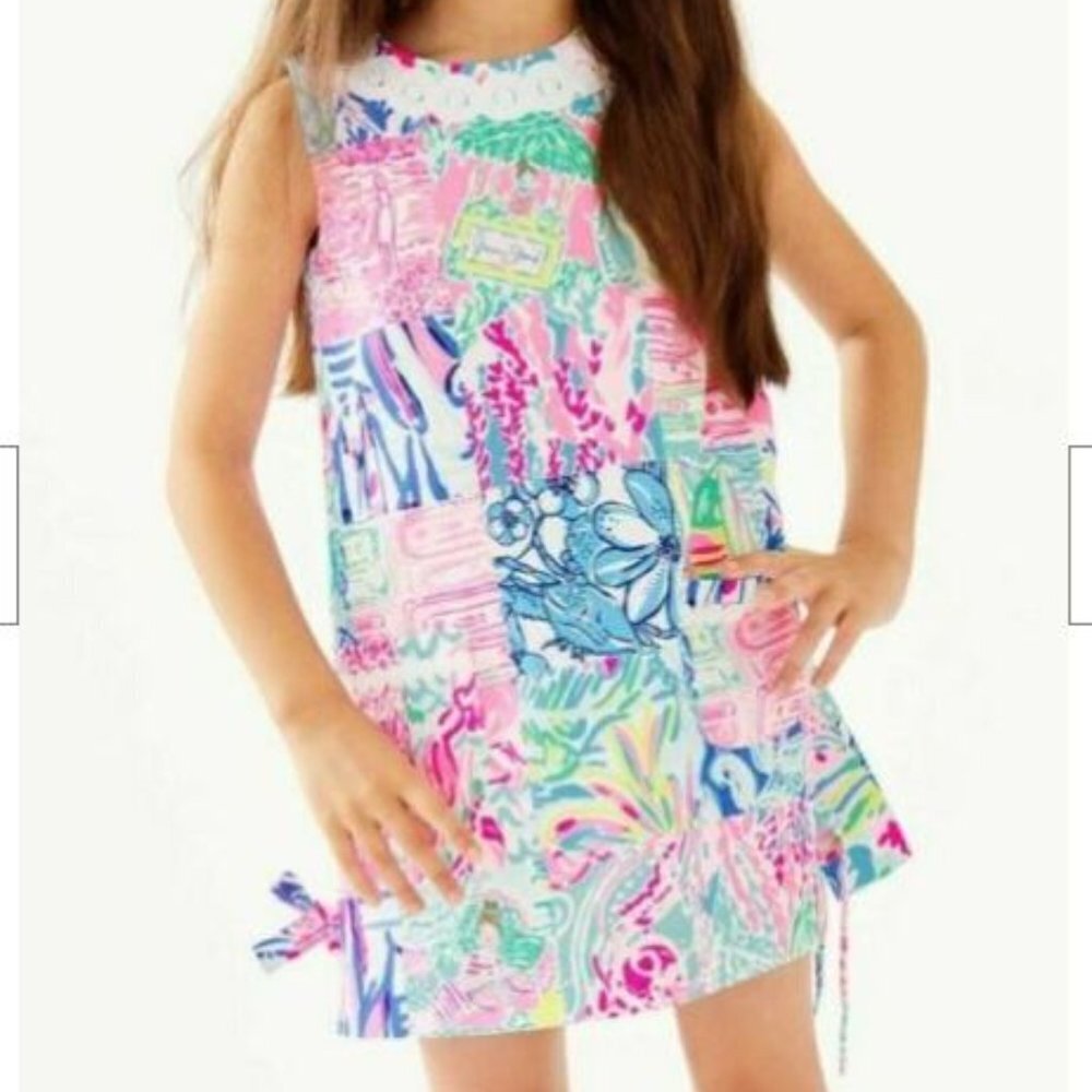 Lilly Pulitzer GIRLS CLASSIC SHIFT DRESS  Multi Pop Up Summer Remix size 7